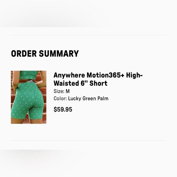 Motion 365+ Fabletics NWOT Green Palm Tree Print Biker Shorts - M - Picture 5 of 10